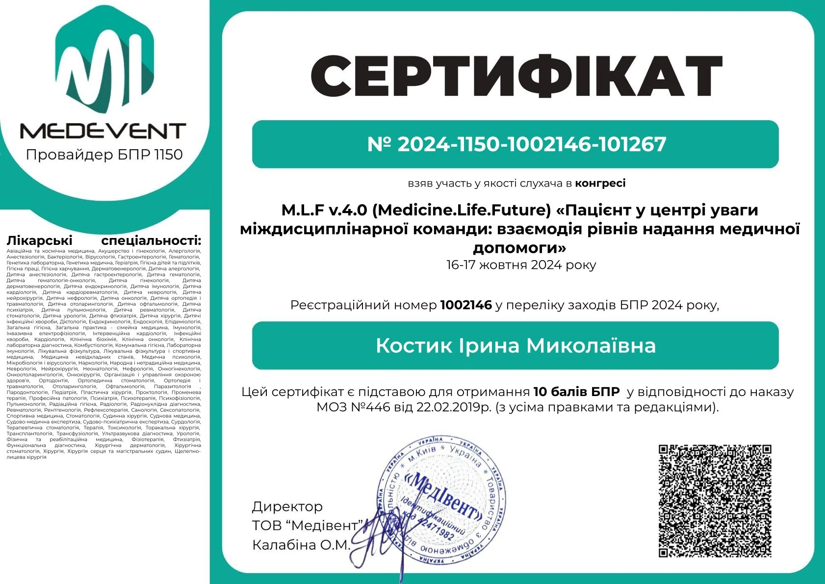 Костик Ірина Миколаївна